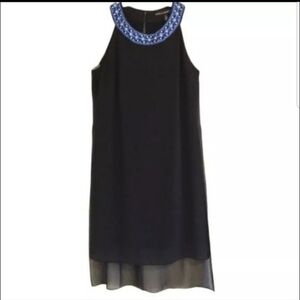 WHBM Classy Summer embroidered halter neck dress chiffon layered dress size 4